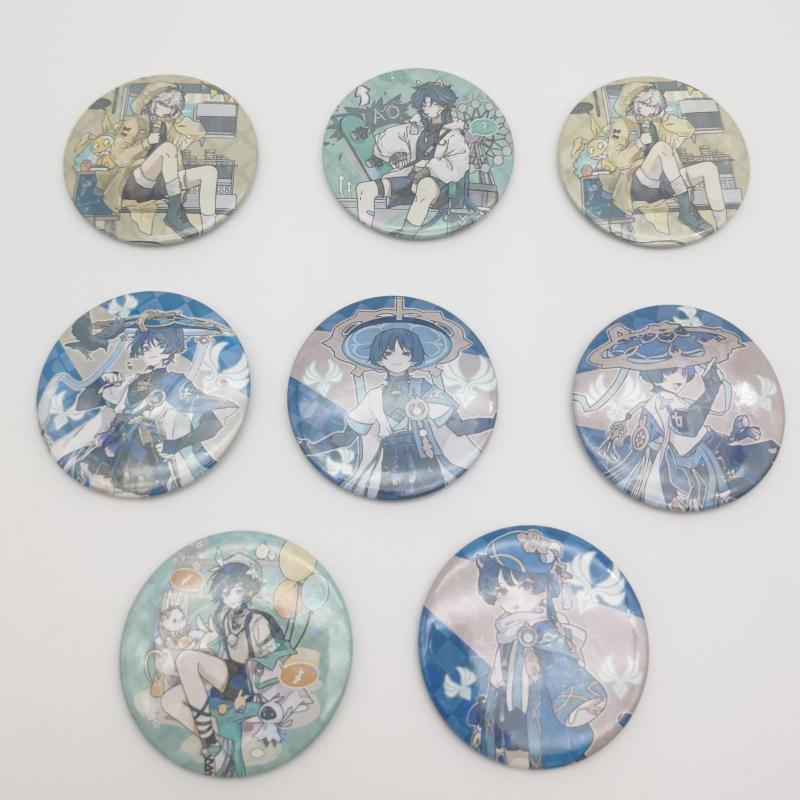 Anime Game Character Laser Brooch Shirt Pins