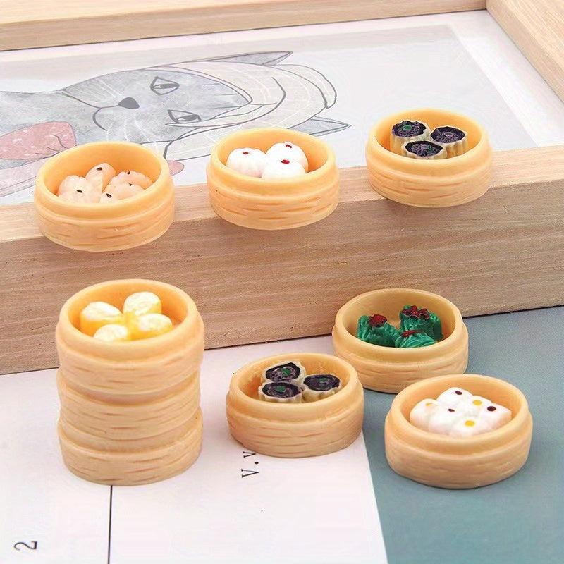 Resin Toy Food Play Set for Micro Landscapes - 3pcs Mixed Hair