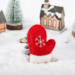 Christmas Scene Arrangement Snowflake Gloves Hat Pendant Fabric Dress Up Decor