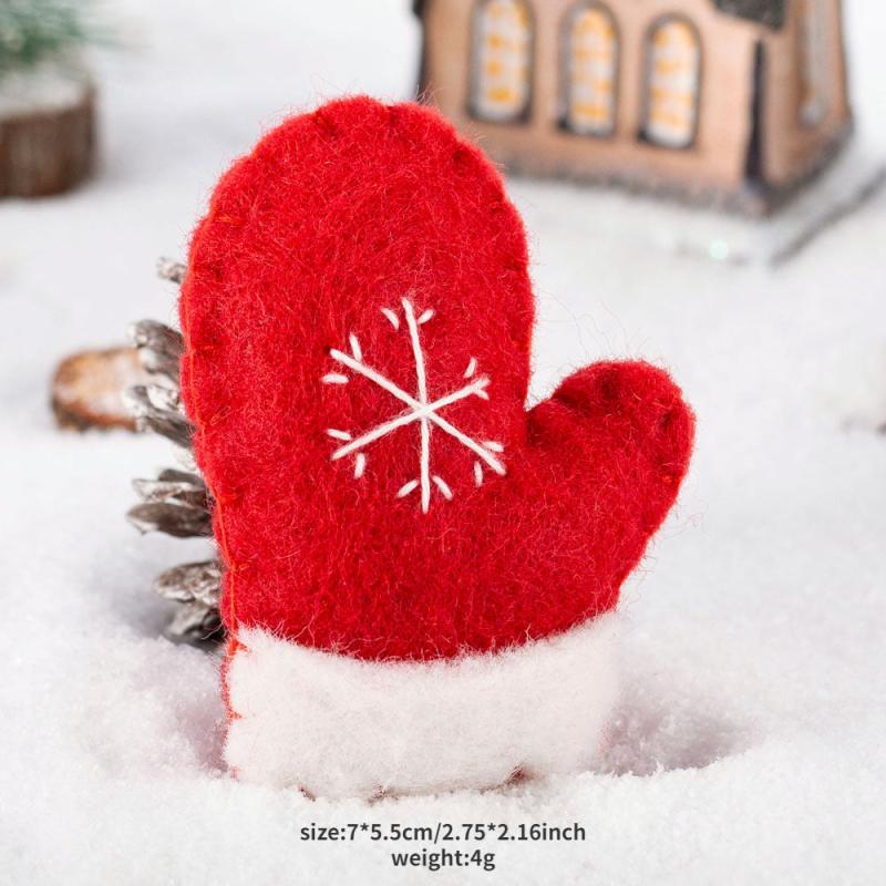 Christmas Scene Arrangement Snowflake Gloves Hat Pendant Fabric Dress Up Decor