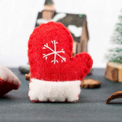 Christmas Scene Arrangement Snowflake Gloves Hat Pendant Fabric Dress Up Decor