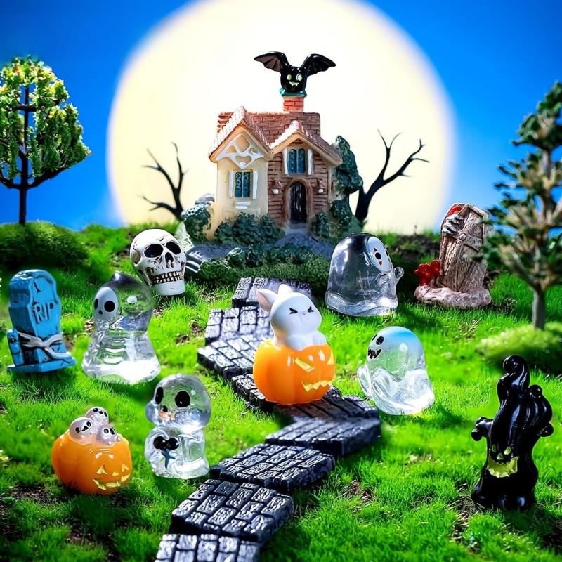 Halloween Crystal Ball Ghost Pumpkin Ornament