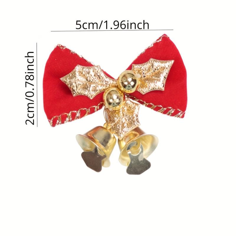 Red Christmas Bow Mini Bow Bell Garland