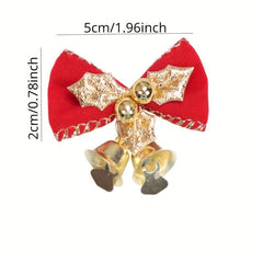 Red Christmas Bow Mini Bow Bell Garland