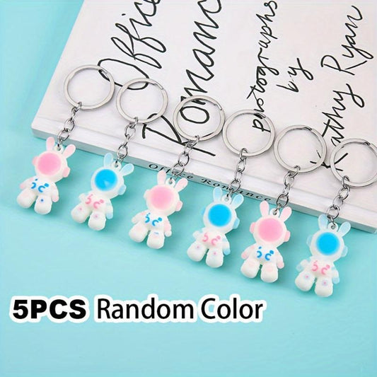 10pcs Cartoon Space Rabbit Keychain Astronaut Backpack Pendant Small Gift