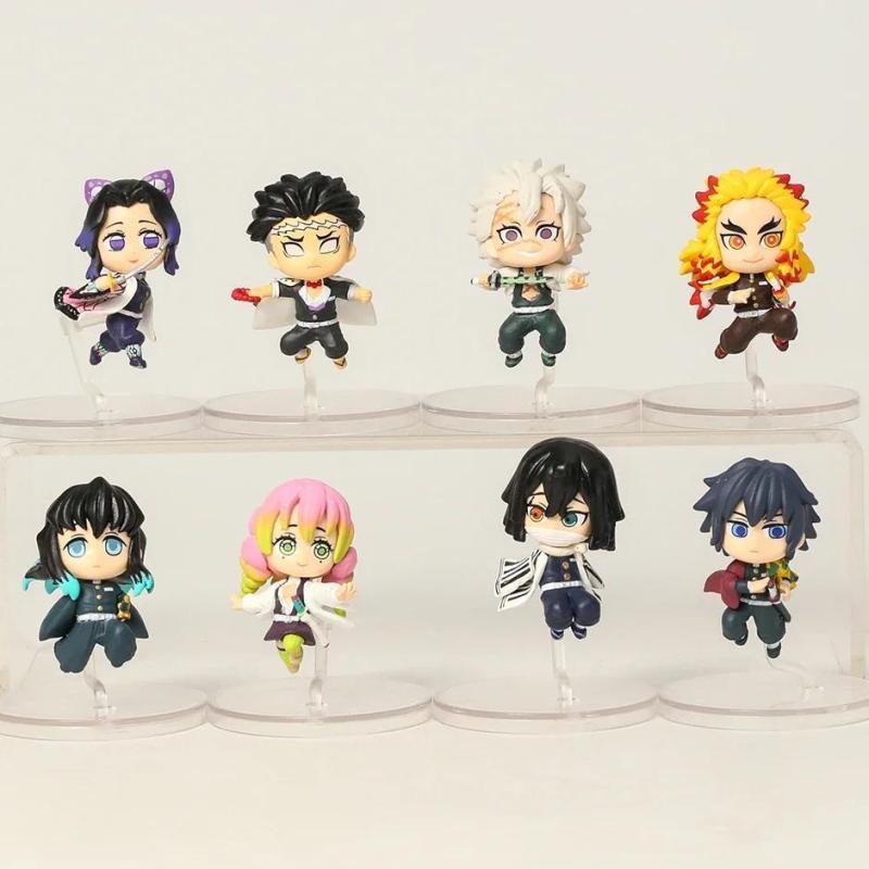 8pcs Anime Q Version Mini Figures Dolls Decorations