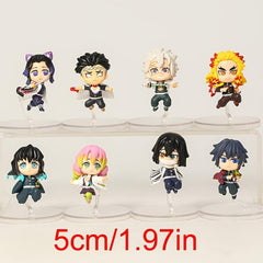8pcs Anime Q Version Mini Figures Dolls Decorations