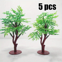 5 Pcs Simulated Sophora Tree Model Sand Table Plant Building Roadway Tree