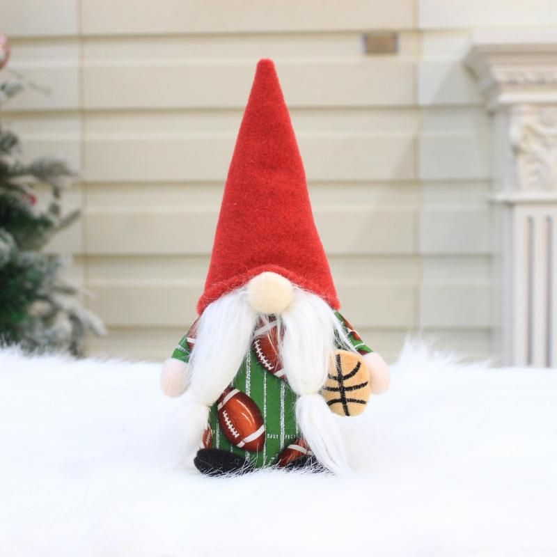 Christmas Gnomes Decoration Football Gift Plush Elf Doll Xmas Home Table Decor