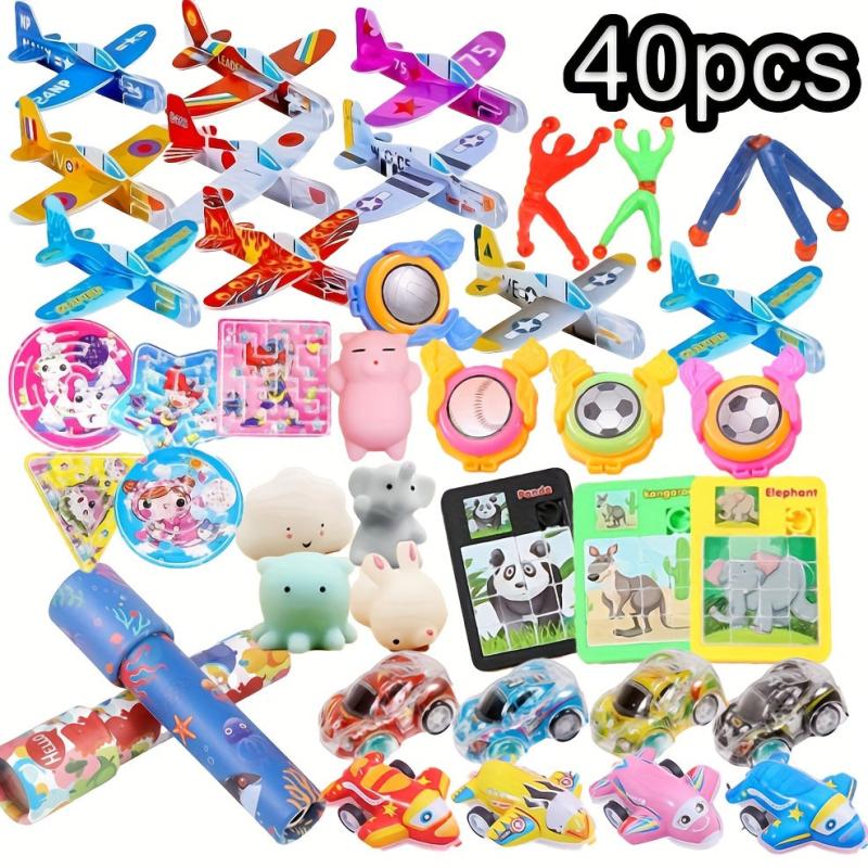 40pcs Toy Bag Kaleidoscope Airplane Maze Puzzle Mini Car Party Favors