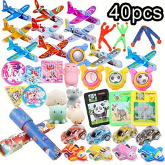 40pcs Toy Bag Kaleidoscope Airplane Maze Puzzle Mini Car Party Favors