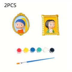 Famous Painting Series Gypsum Doll Painting DIY Magnetic Stickers