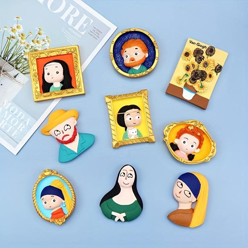Famous Painting Series Gypsum Doll Painting DIY Magnetic Stickers