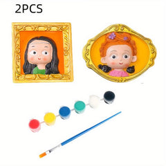 Famous Painting Series Gypsum Doll Painting DIY Magnetic Stickers