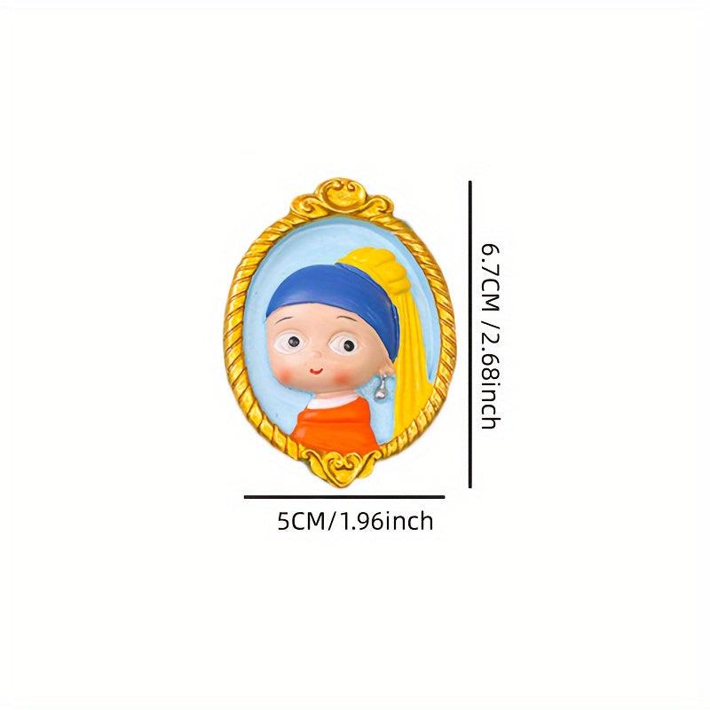 Famous Painting Series Gypsum Doll Painting DIY Magnetic Stickers