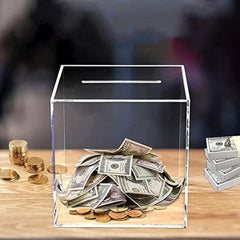 Clear Acrylic Adult Piggy Bank Coin Savings Jar