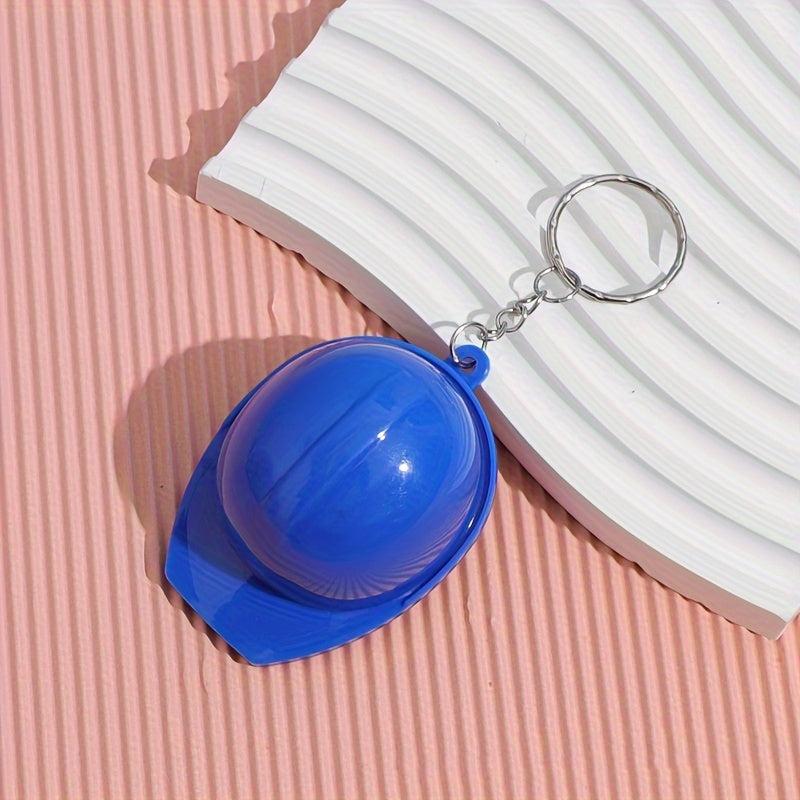 4pcs Plastic Hard Hat Keychain Creative Backpack Pendant Helmet Craft Small