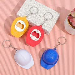 4pcs Plastic Hard Hat Keychain Creative Backpack Pendant Helmet Craft Small