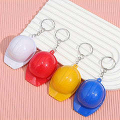 4pcs Plastic Hard Hat Keychain Creative Backpack Pendant Helmet Craft Small