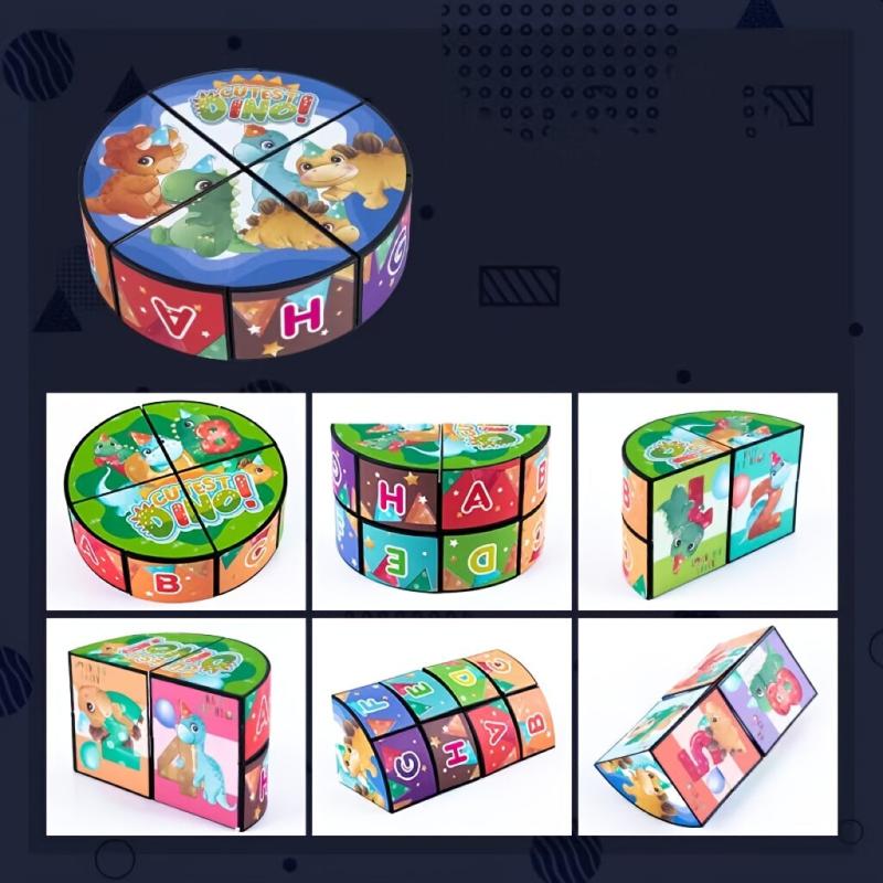 3D Mutated Cube Decompression Toy Geometry Infinite Cube Dinosaur Toy