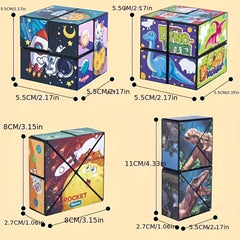 3D Mutated Cube Decompression Toy Geometry Infinite Cube Dinosaur Toy