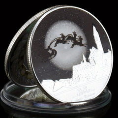 Santa Claus Wishing Coin Silvery Souvenir Decoration