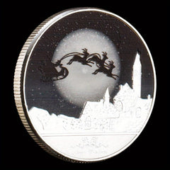 Santa Claus Wishing Coin Silvery Souvenir Decoration