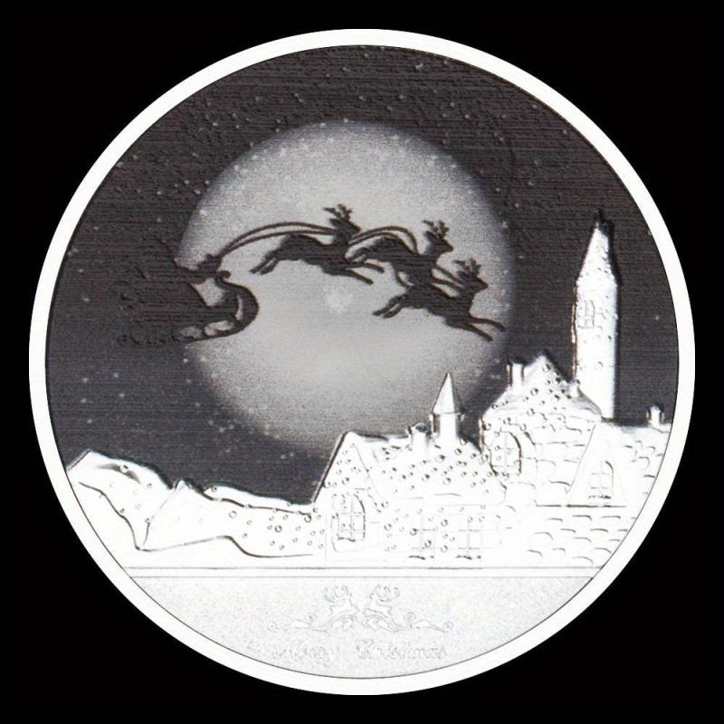 Santa Claus Wishing Coin Silvery Souvenir Decoration