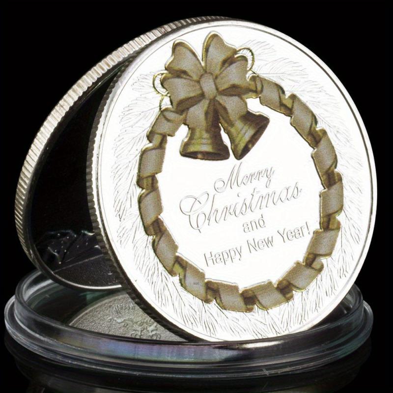 Santa Claus Wishing Coin Silvery Souvenir Decoration