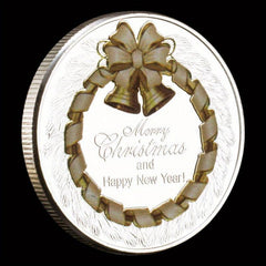 Santa Claus Wishing Coin Silvery Souvenir Decoration
