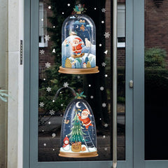 Christmas Decoration Stickers Snowman Wreath Xmas Year Door Wall Party Decor