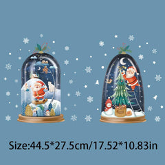 Christmas Decoration Stickers Snowman Wreath Xmas Year Door Wall Party Decor