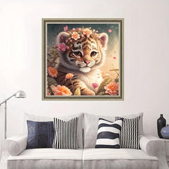 DIY Diamond Painting Flower Lion Full Art Kit