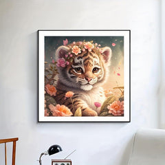 DIY Diamond Painting Flower Lion Full Art Kit