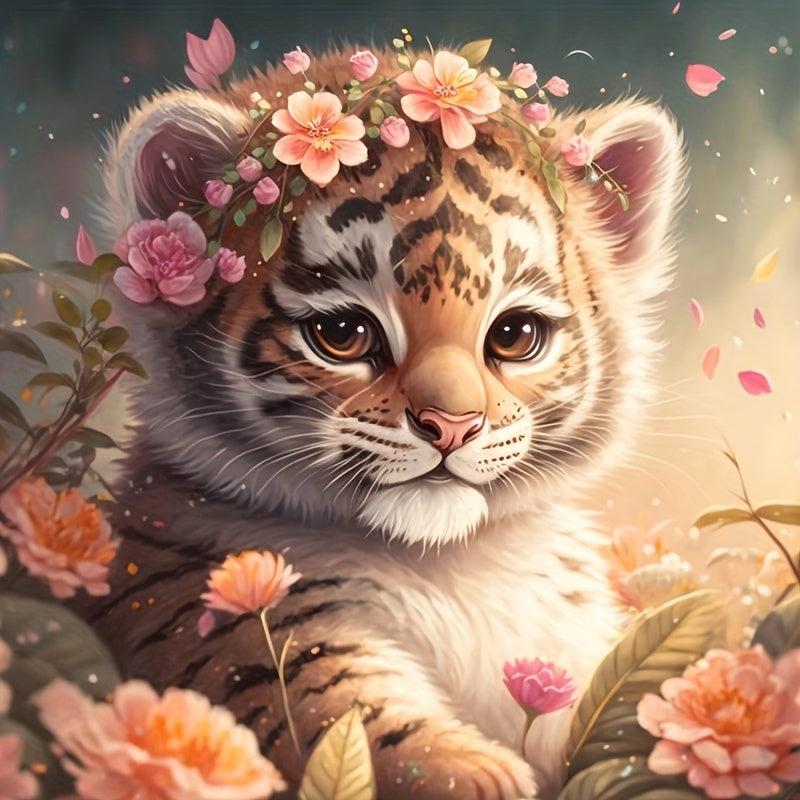 DIY Diamond Painting Flower Lion Full Art Kit