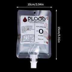 10pcs Halloween Cosplay Drink Bags Blood Pouch Props Zombie Beverage
