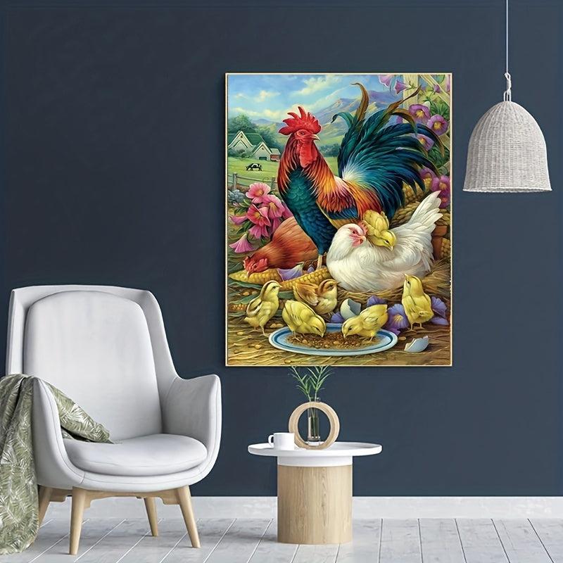 DIY Chicken Art Diamond Painting Full Round Embroidery Home Decoration