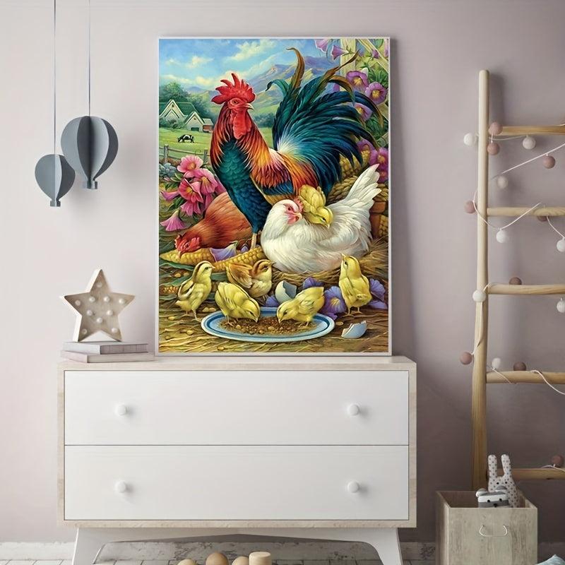 DIY Chicken Art Diamond Painting Full Round Embroidery Home Decoration