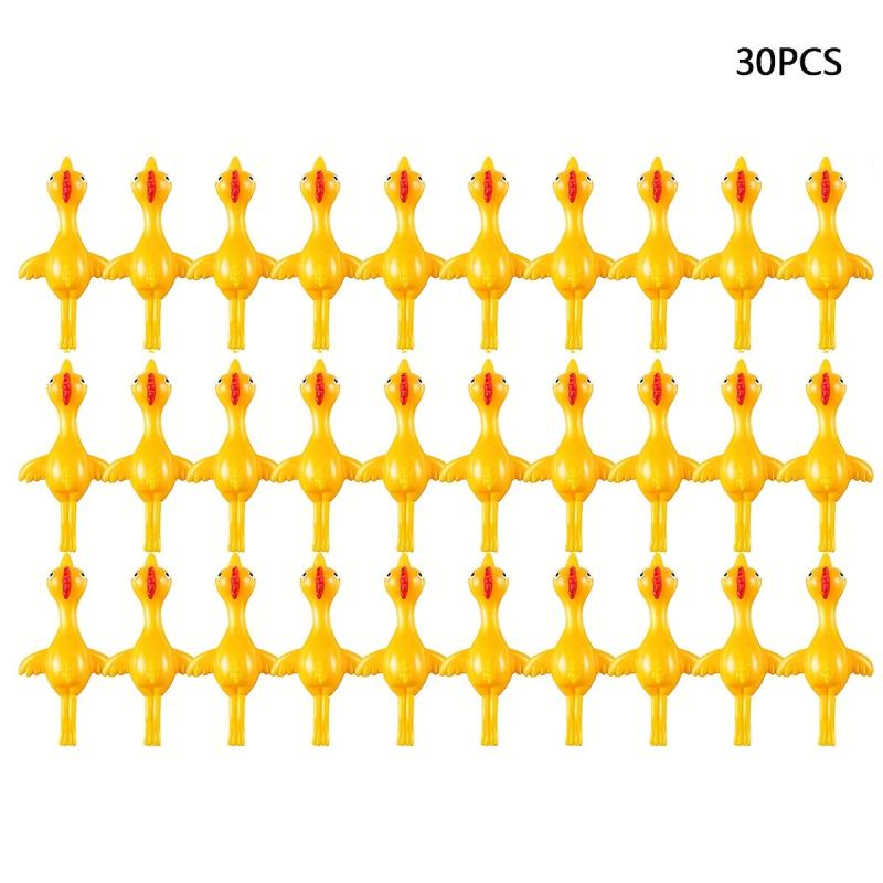 30Pcs Wall Stick Chick Toys Fidget Ejection Chicken Turkey Fun Toy