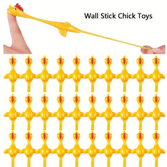 30Pcs Wall Stick Chick Toys Fidget Ejection Chicken Turkey Fun Toy