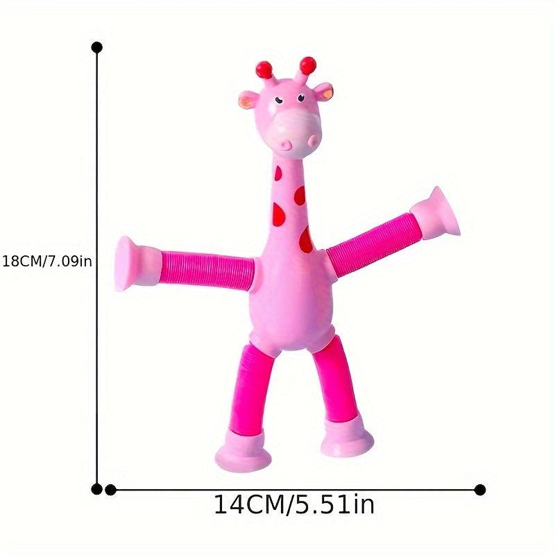 4 Pcs Giraffe Pop Tubes Stress Relief Telescopic Toy
