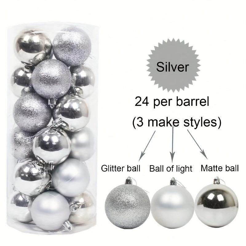 1pc Christmas Balls Decoration Bright Plastic Electroplated Barrel Balls