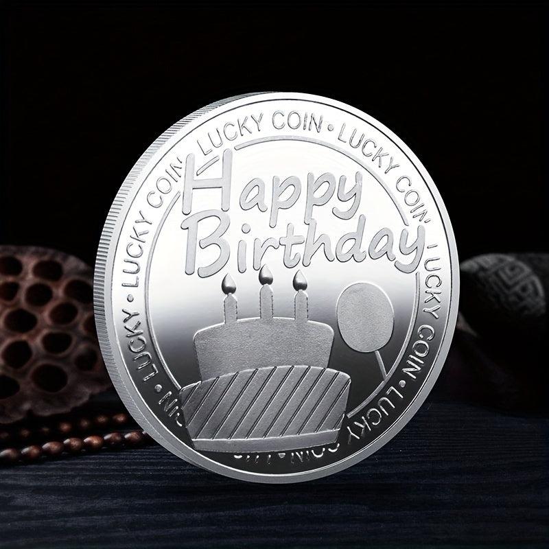 2pcs Happy Birthday Coins Lucky Coins And Silver Birthday Coins
