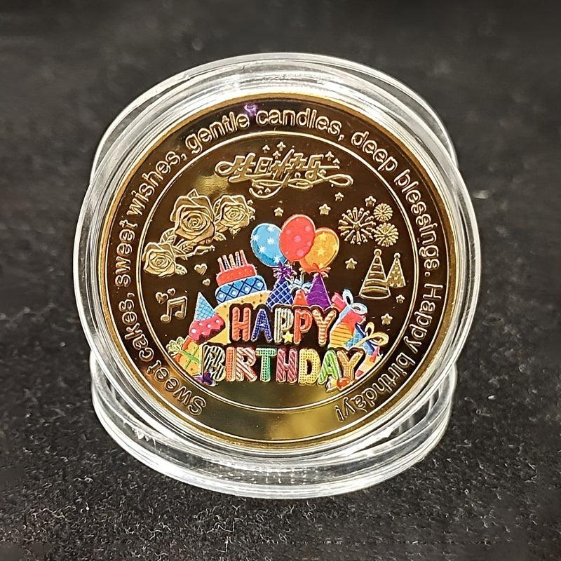 2pcs Happy Birthday Coins Lucky Coins And Silver Birthday Coins