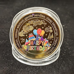 2pcs Happy Birthday Coins Lucky Coins And Silver Birthday Coins