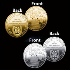 2pcs Happy Birthday Coins Lucky Coins And Silver Birthday Coins