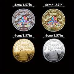 2pcs Happy Birthday Coins Lucky Coins And Silver Birthday Coins