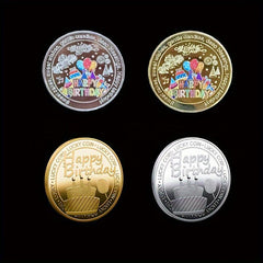 2pcs Happy Birthday Coins Lucky Coins And Silver Birthday Coins