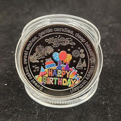 2pcs Happy Birthday Coins Lucky Coins And Silver Birthday Coins