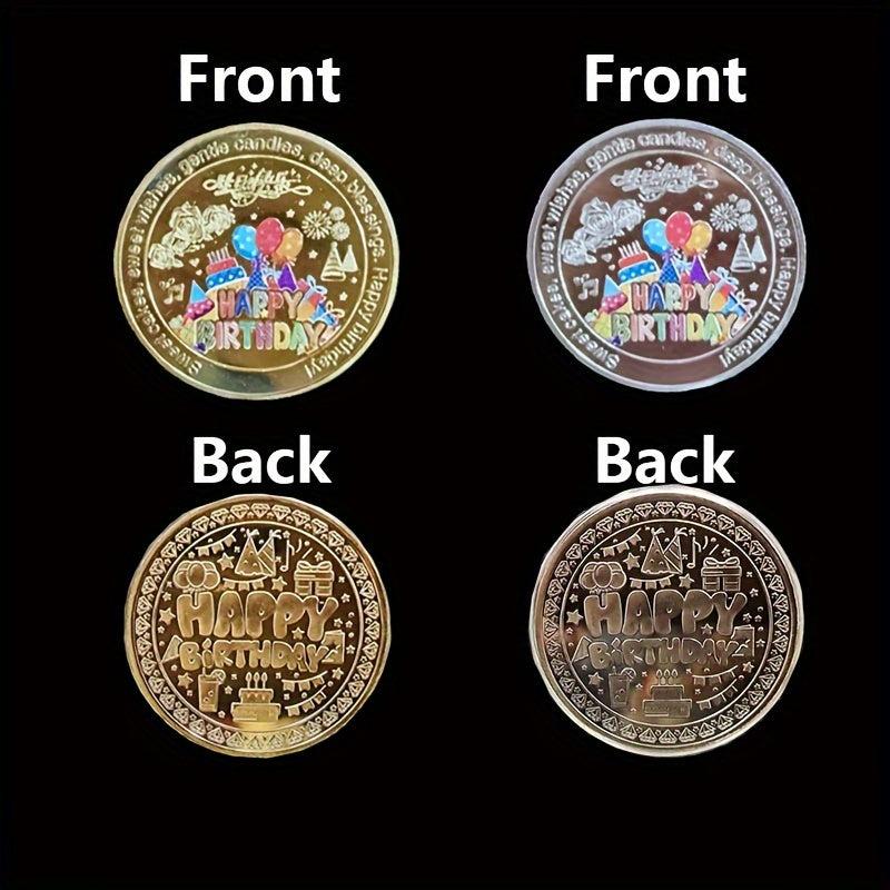 2pcs Happy Birthday Coins Lucky Coins And Silver Birthday Coins